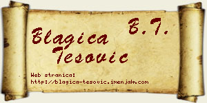 Blagica Tešović vizit kartica